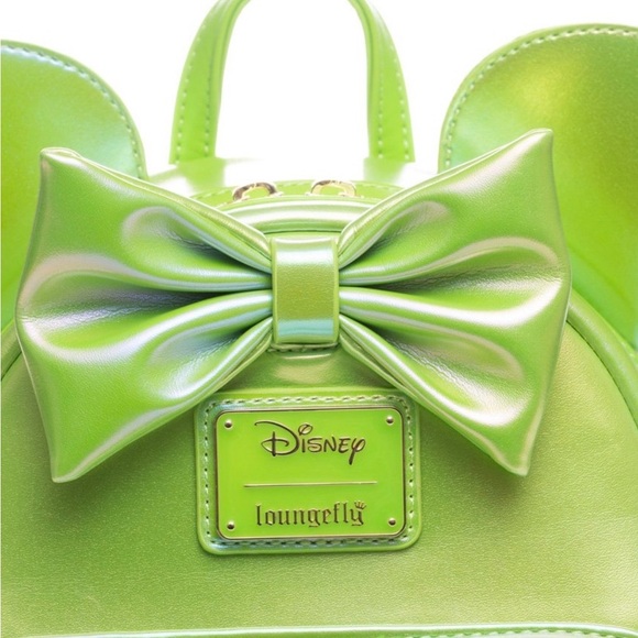 Loungefly Disney Minnie Mouse Classic Series Iridescent Emerald Mini Backpack - Picture 7 of 10